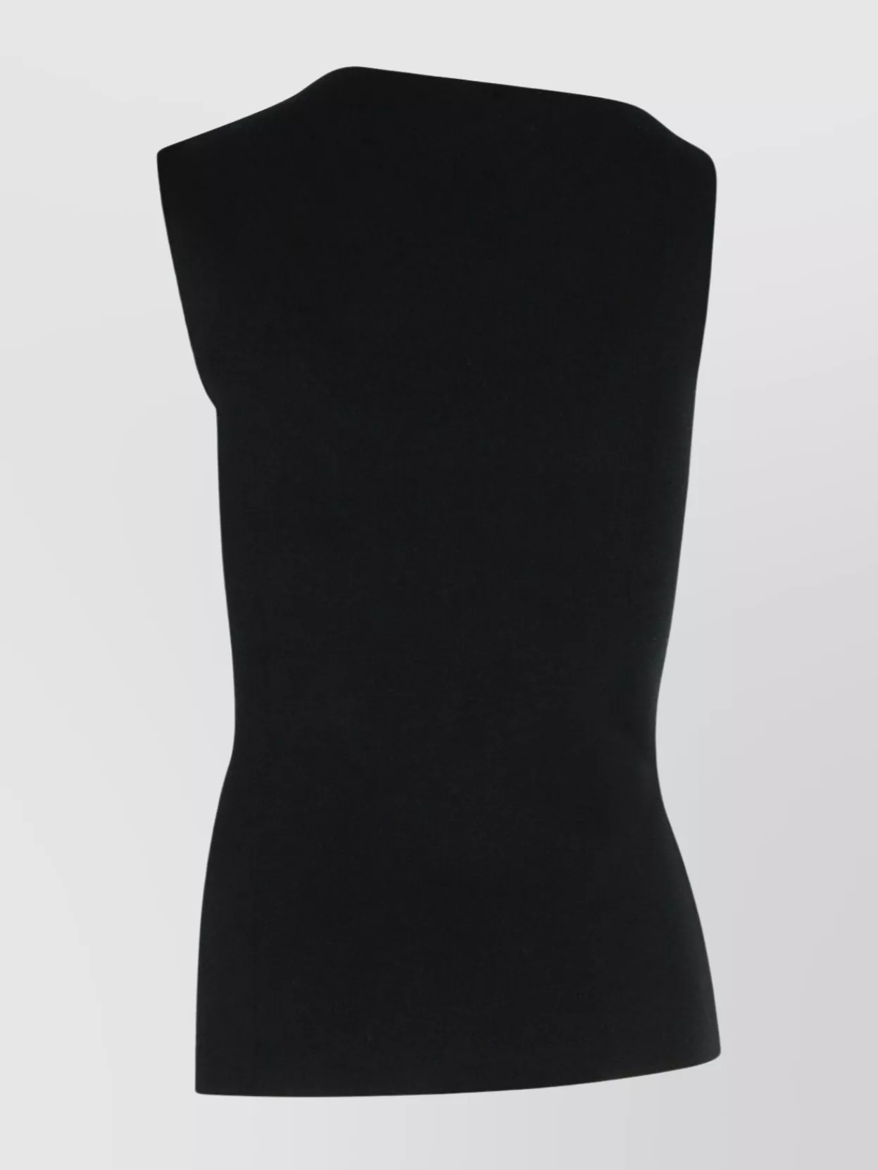 Courrèges Asymmetric Neck Sleeveless Tank Top In Black