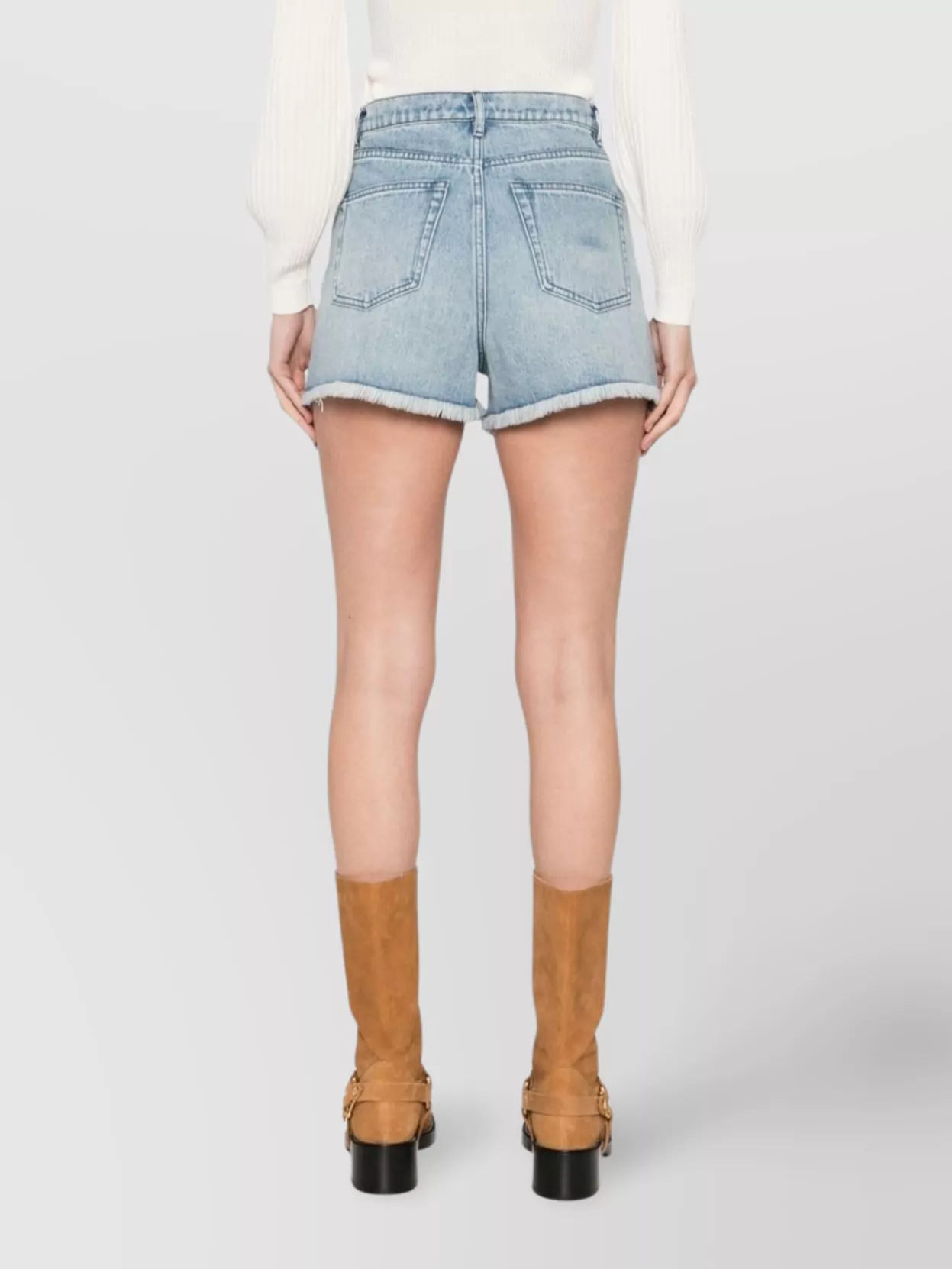 Iro Denim Cotton Shorts Belt Loops