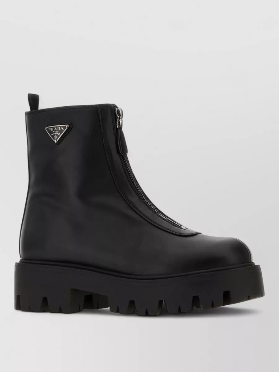 Prada leather ankle boots
