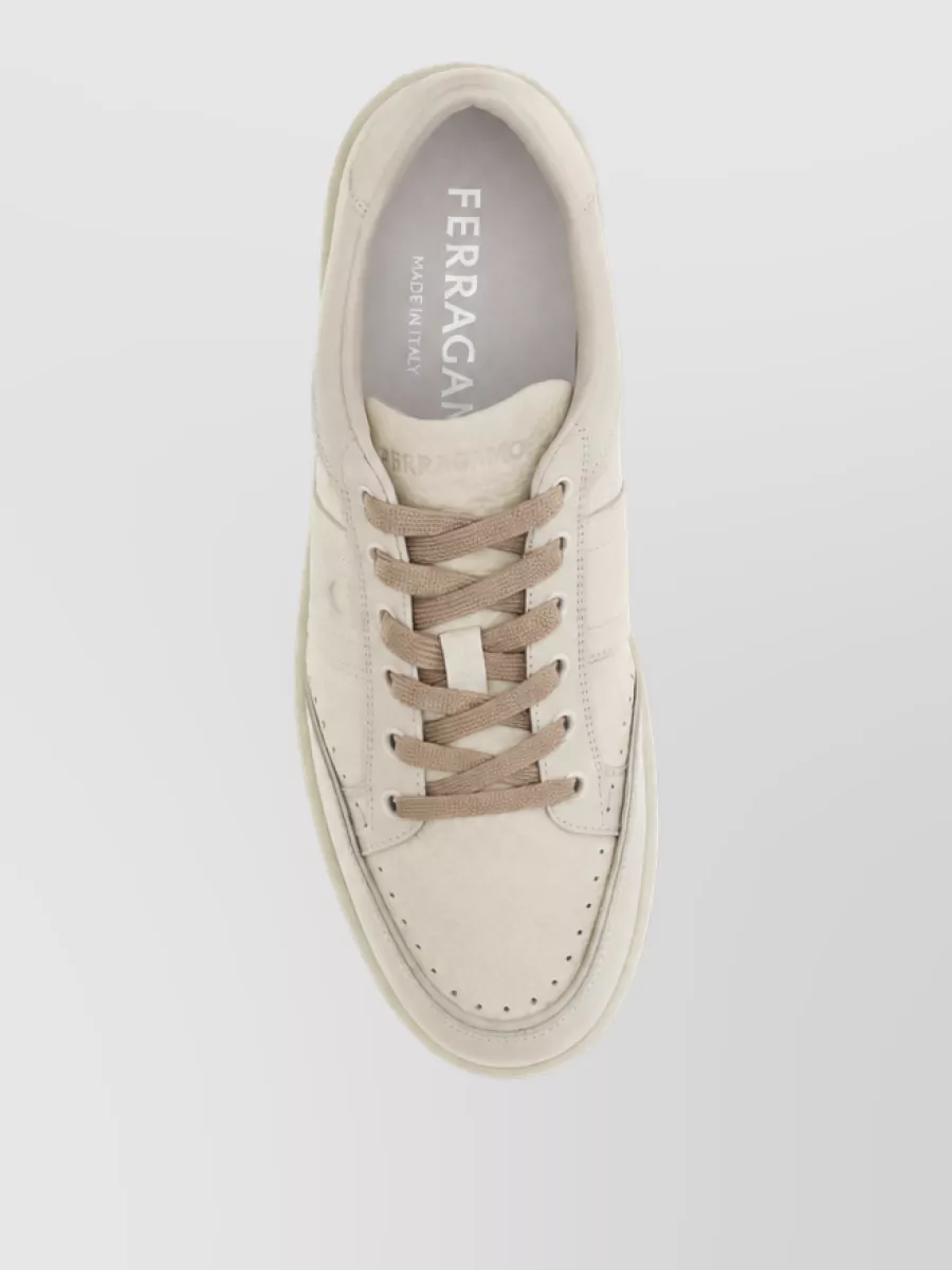 Ferragamo Leather Lace-Up Sneakers