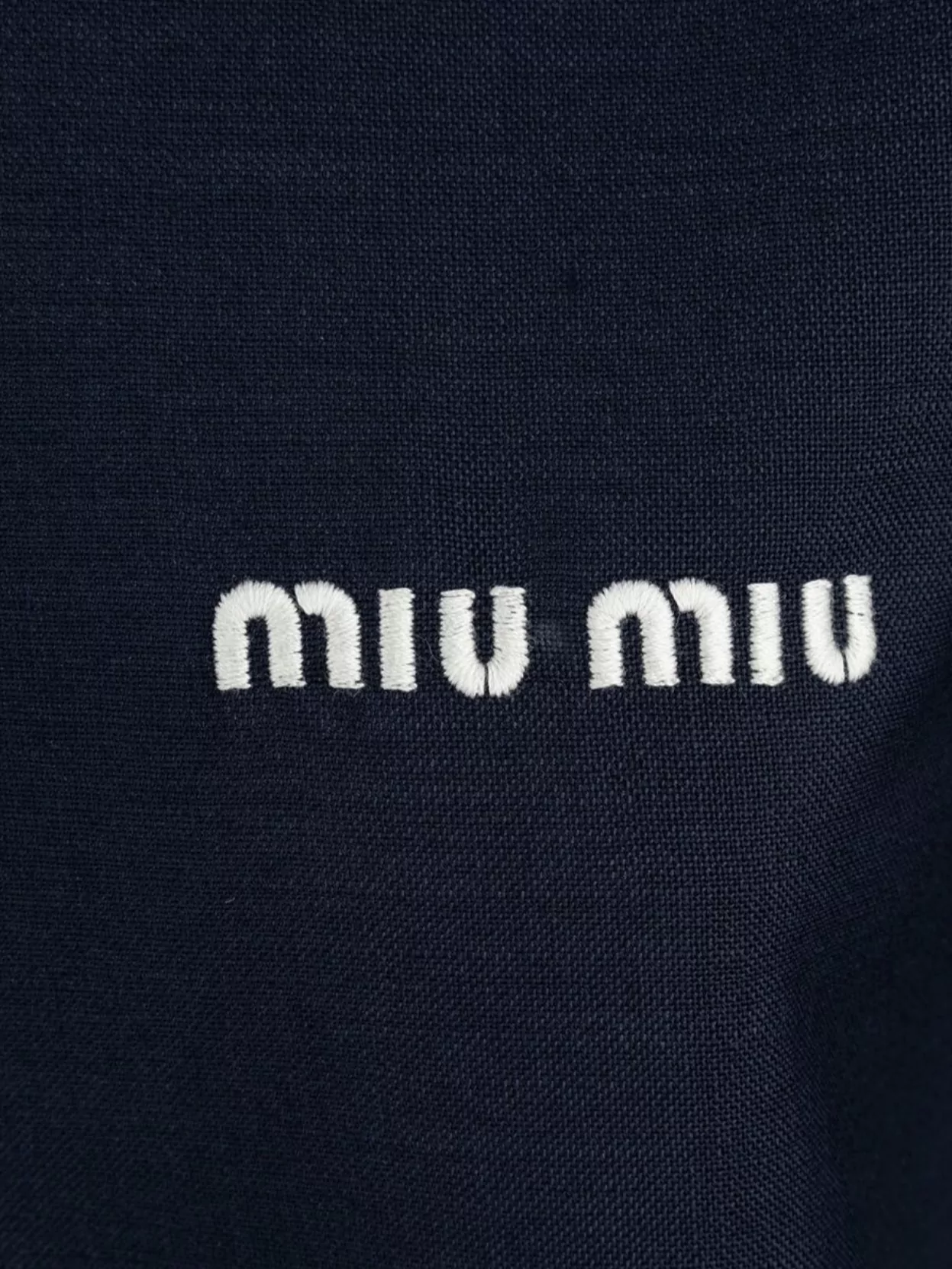 Miu Miu Collar Contrast Pleated Hem Short Sleeves
