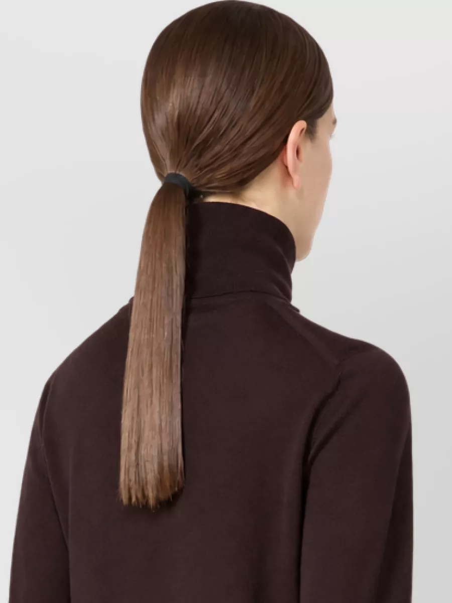 Max Mara Virgin Wool Fine Rib-Knit Turtleneck Sweater