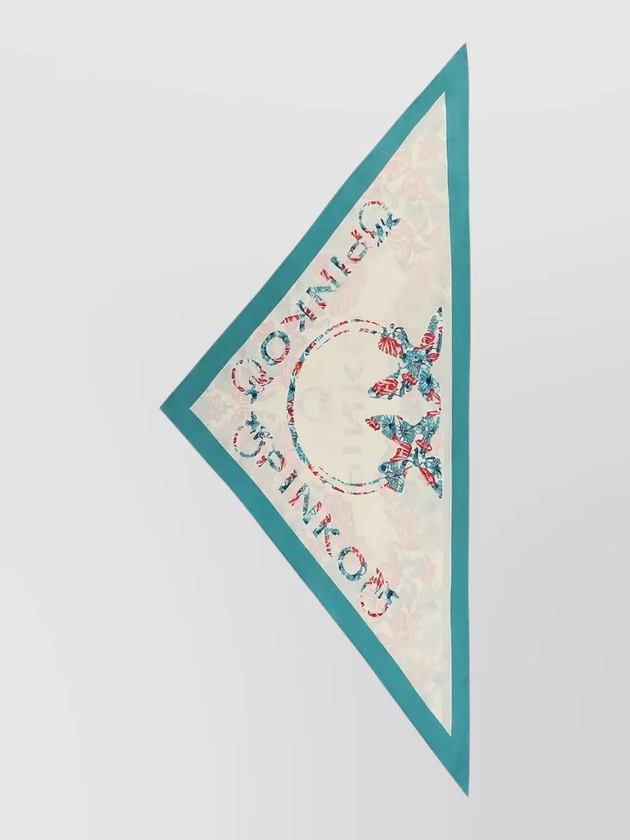 Pinko silk logo-print triangle scarf
