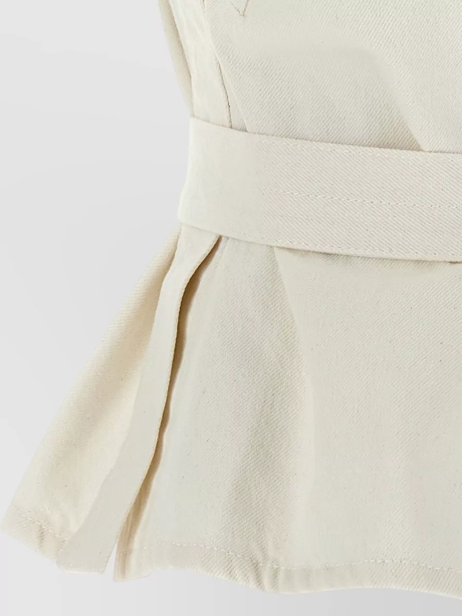 Lemaire Denim V-Neck Belted Blouse