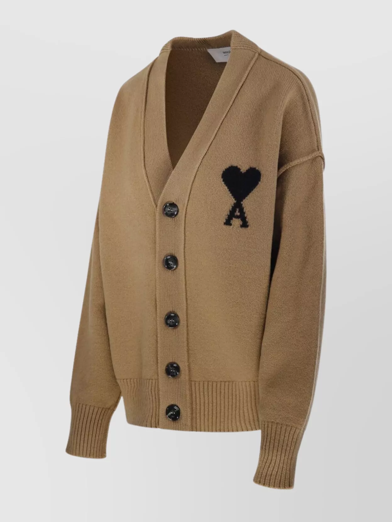 Ami Paris Adc V Neck Felted Merino Cardigan