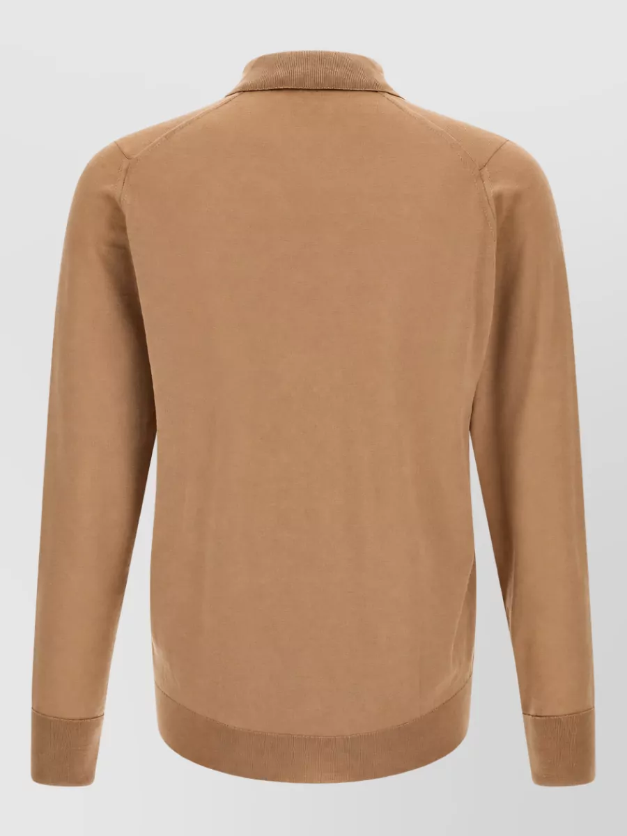 John Smedley Merino Wool Long-Sleeve Polo Shirt