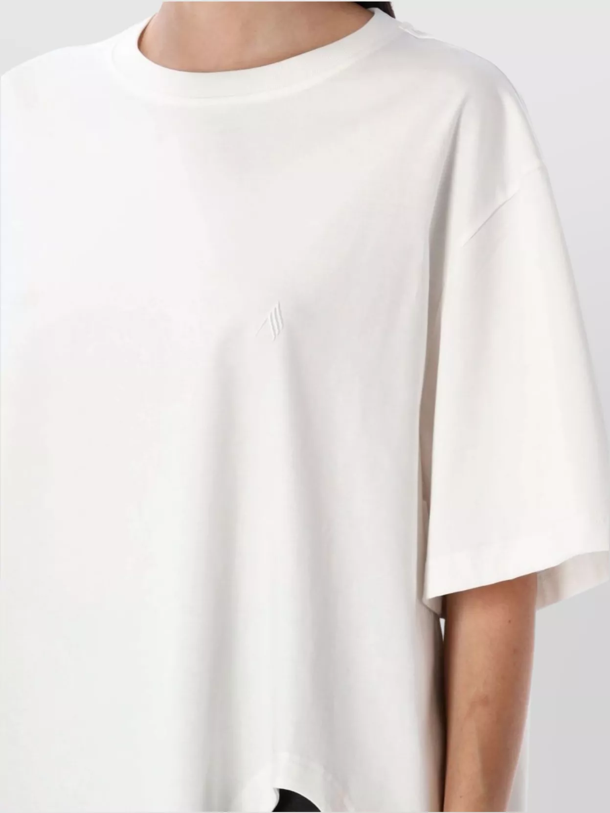 The Attico Asymmetric Crew Neck Short Sleeve Top