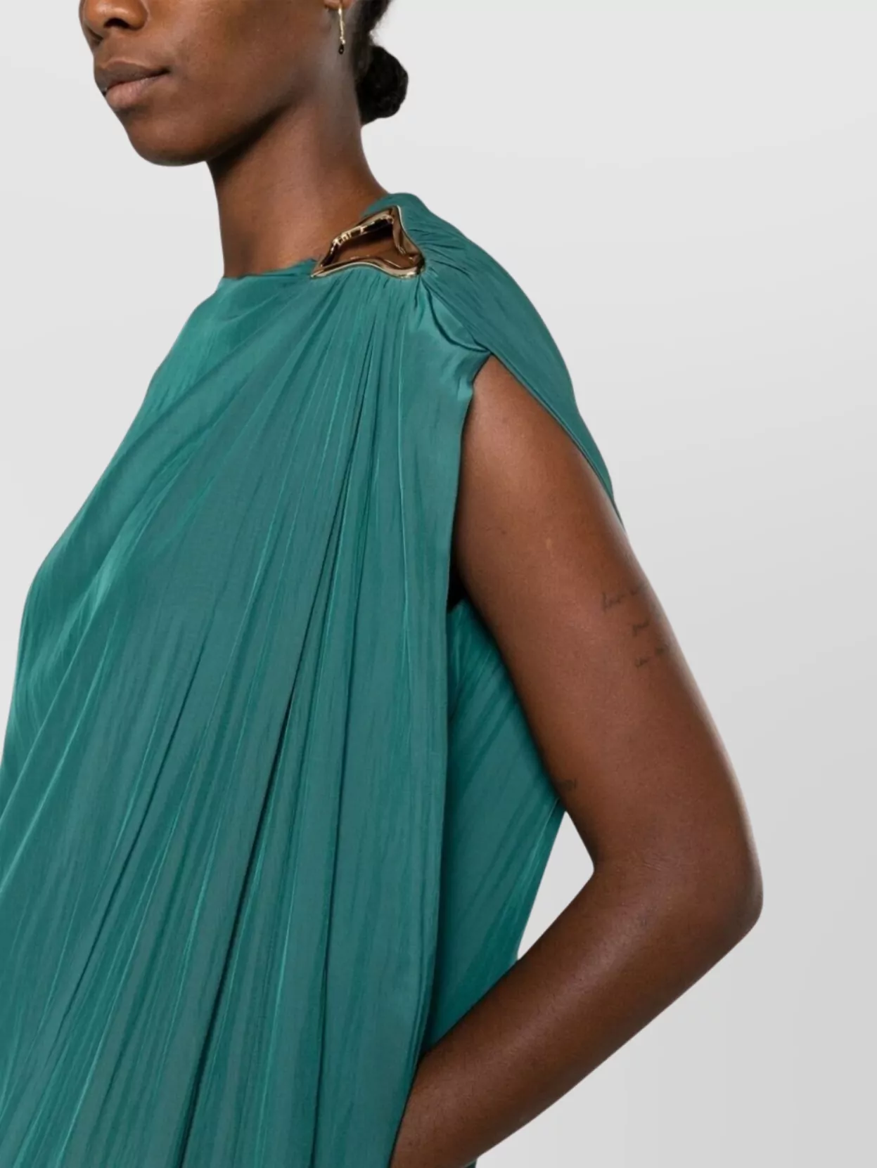 Lanvin Draped Knee Dress Sleeveless Midi