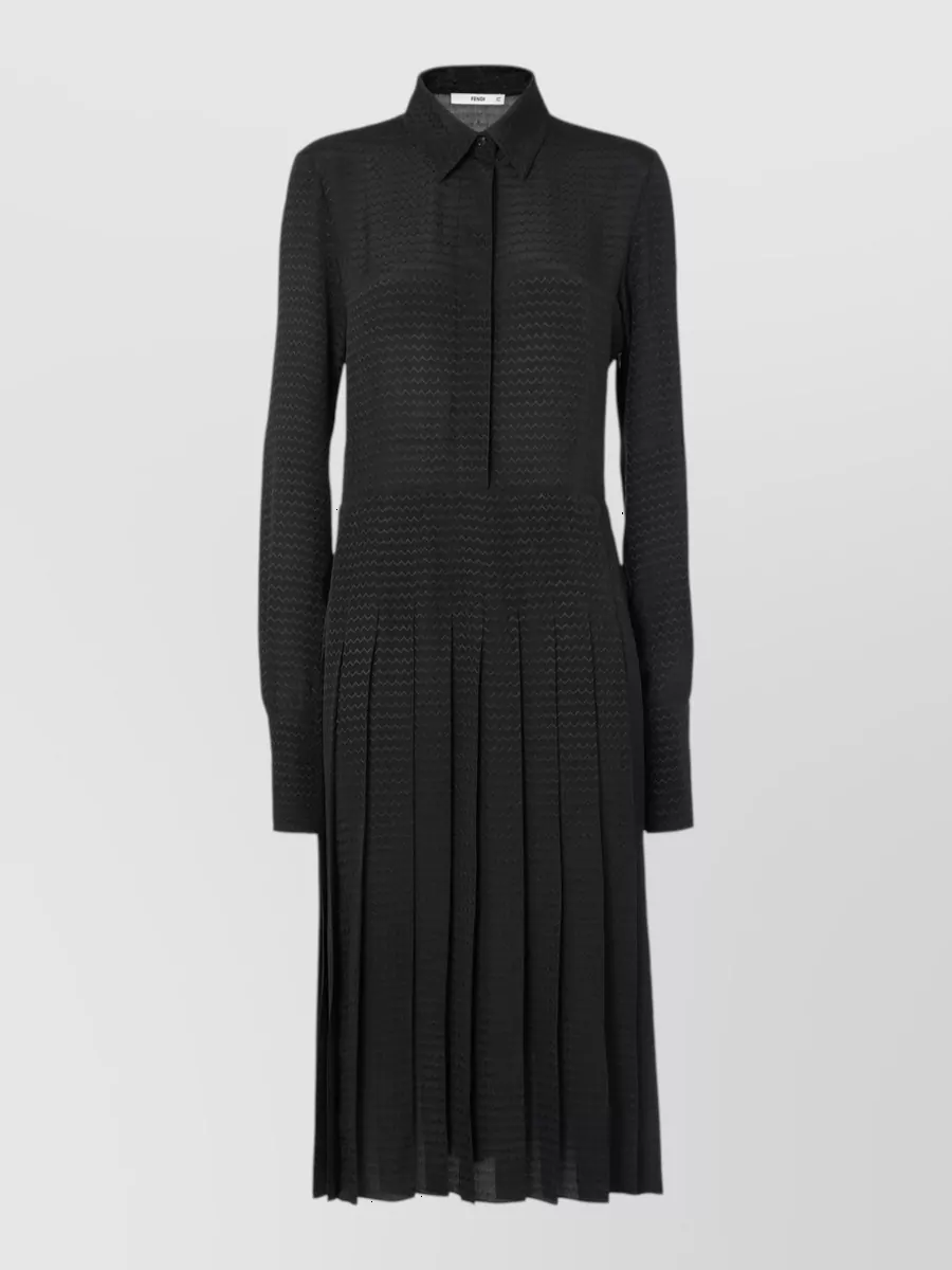 Fendi silk jacquard midi shirt dress