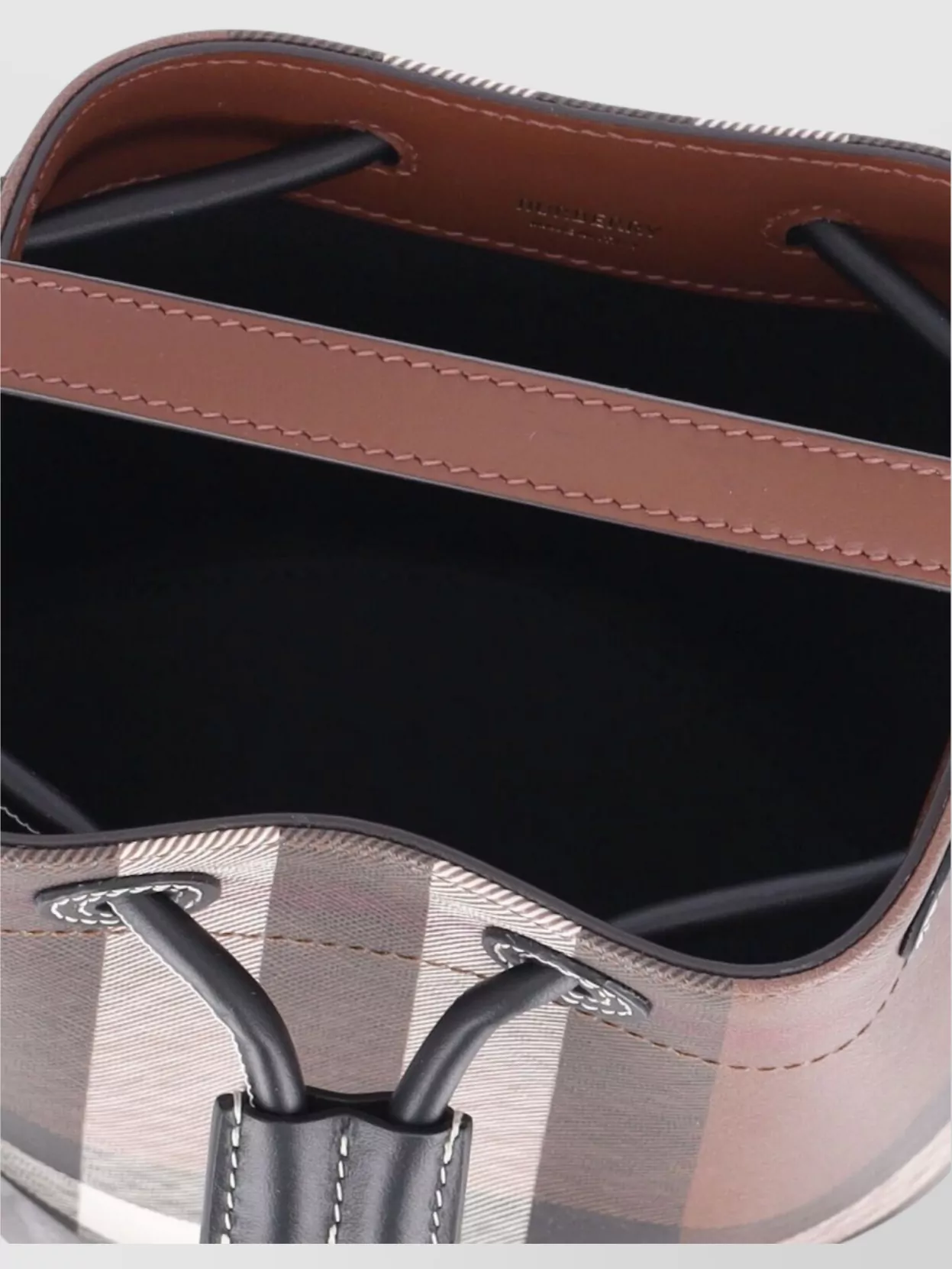 Burberry Bucket Bag With Check Pattern And Top Handle
