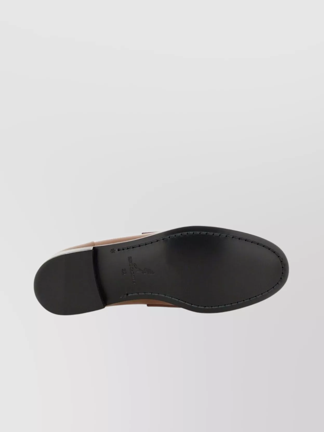 Rene Caovilla Chain Detail Leather Round Toe Loafer
