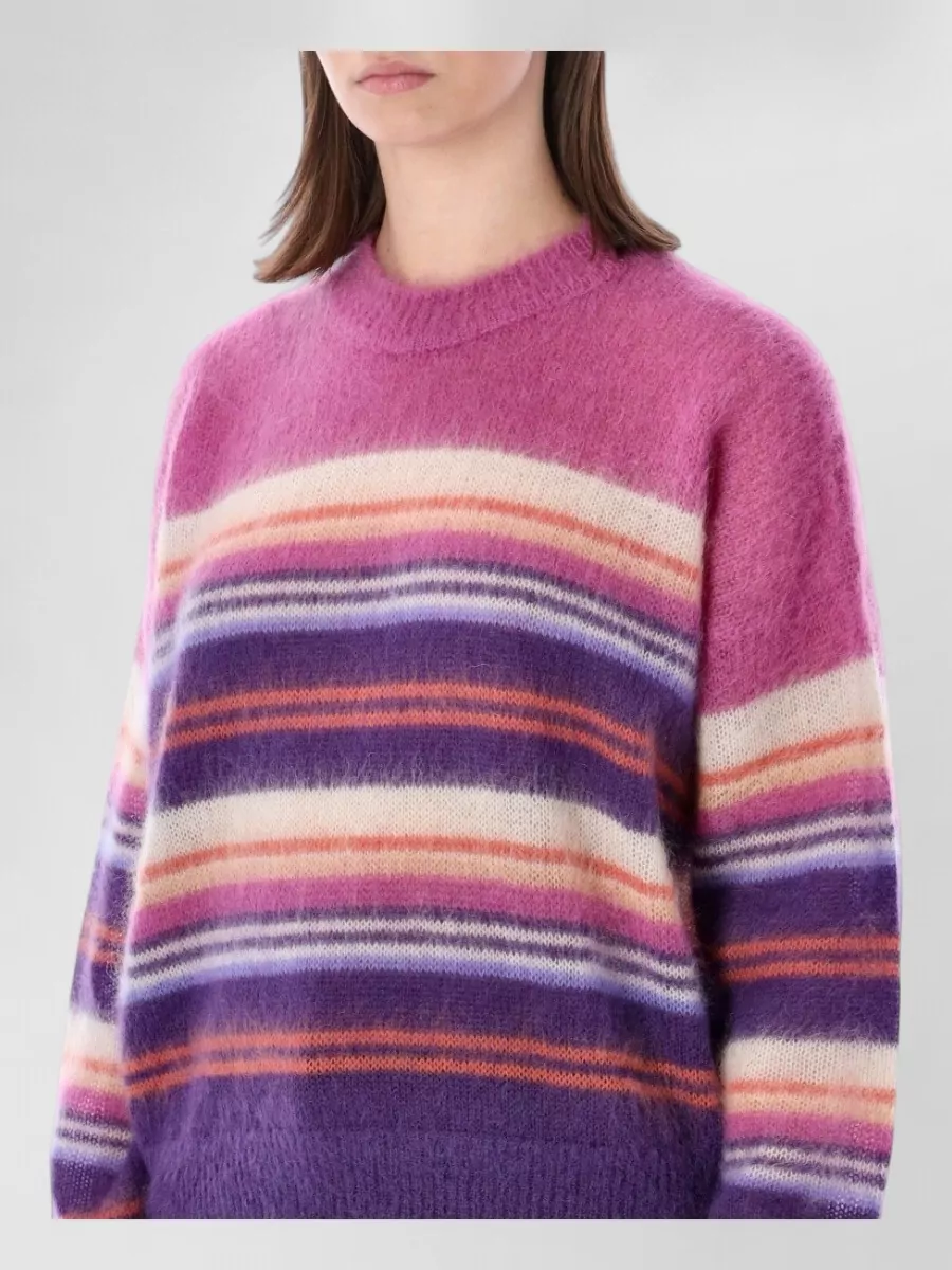 Isabel Marant Etoile Mohair Crew Neck Striped Knit Sweater