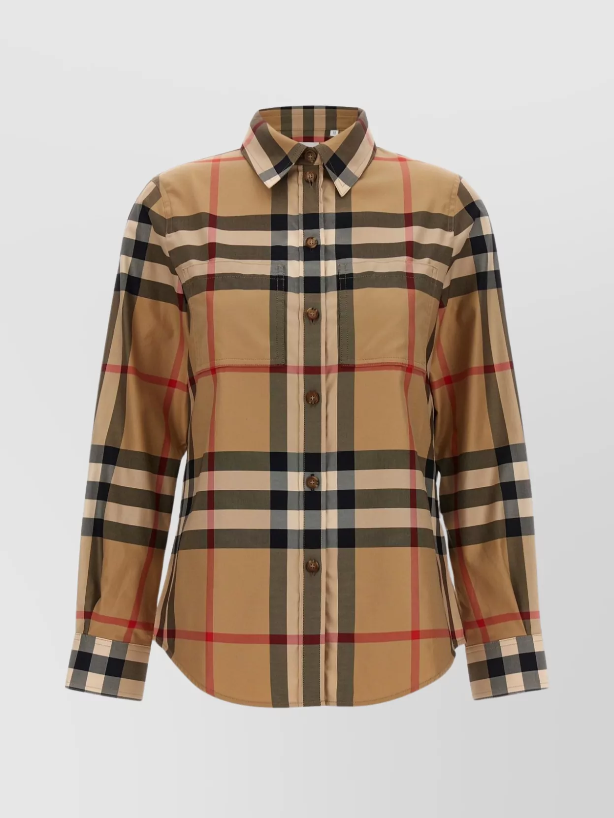 Burberry 'checkered Collared Pocket Shirt' In Brown