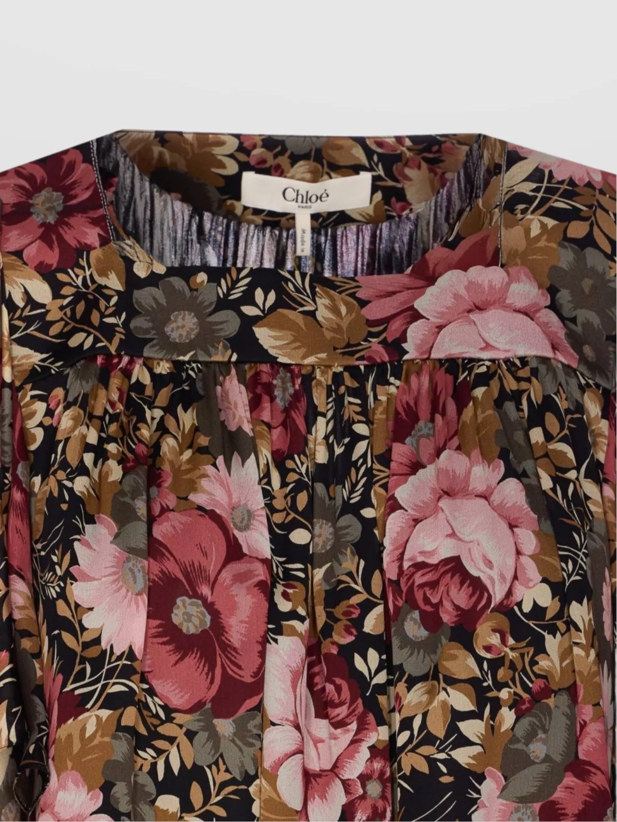 Chloé Boat Neck Floral Mini Dress