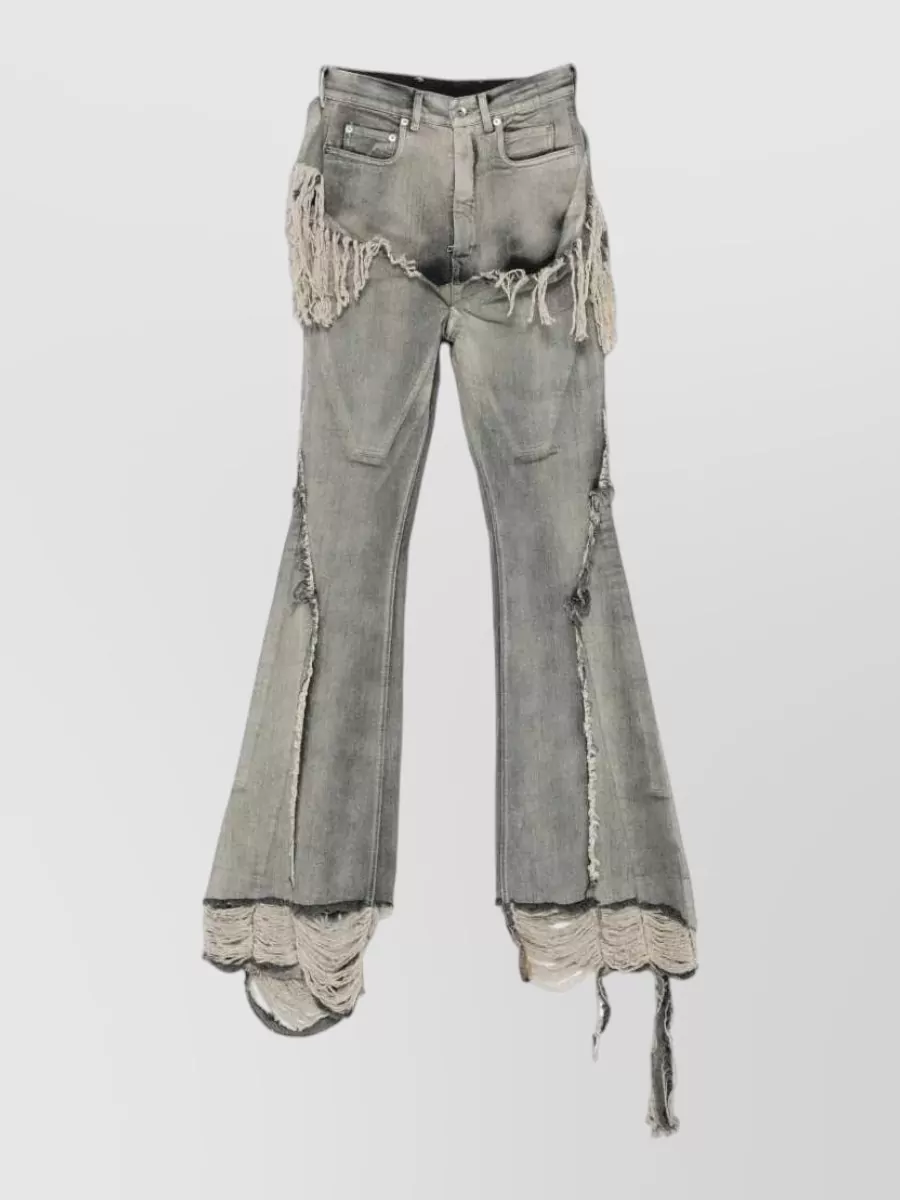 Rick Owens Drkshdw Fringed Flared Jeans