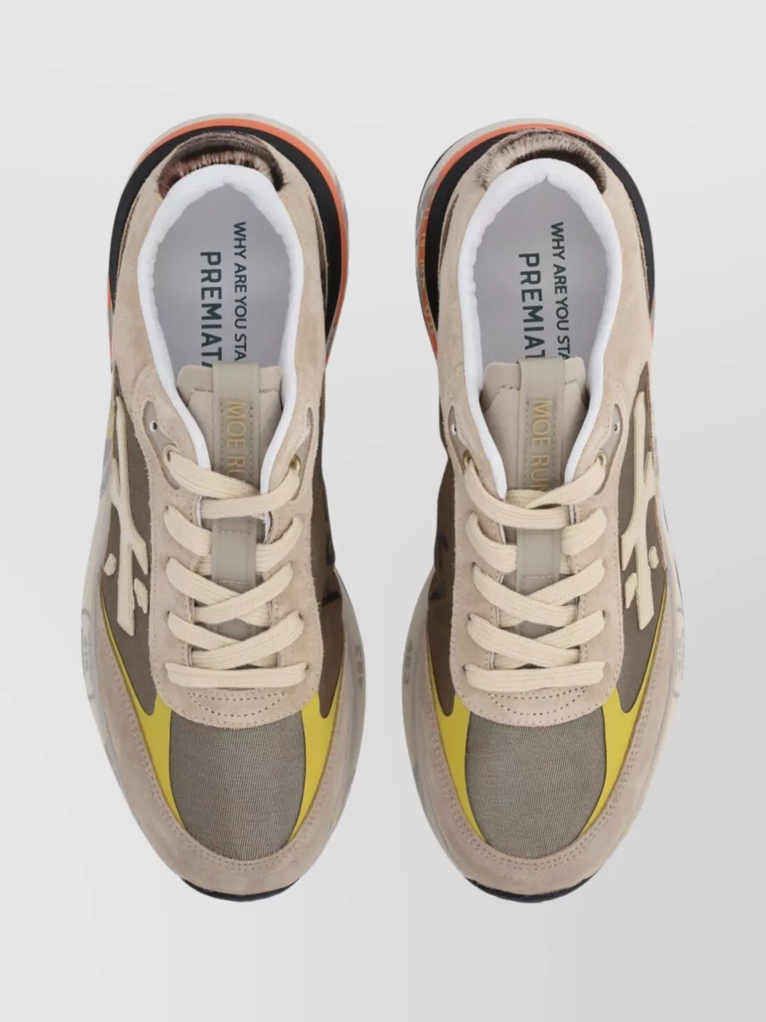 Premiata Multi-Panel Sneakers With Contrast Heel Tab