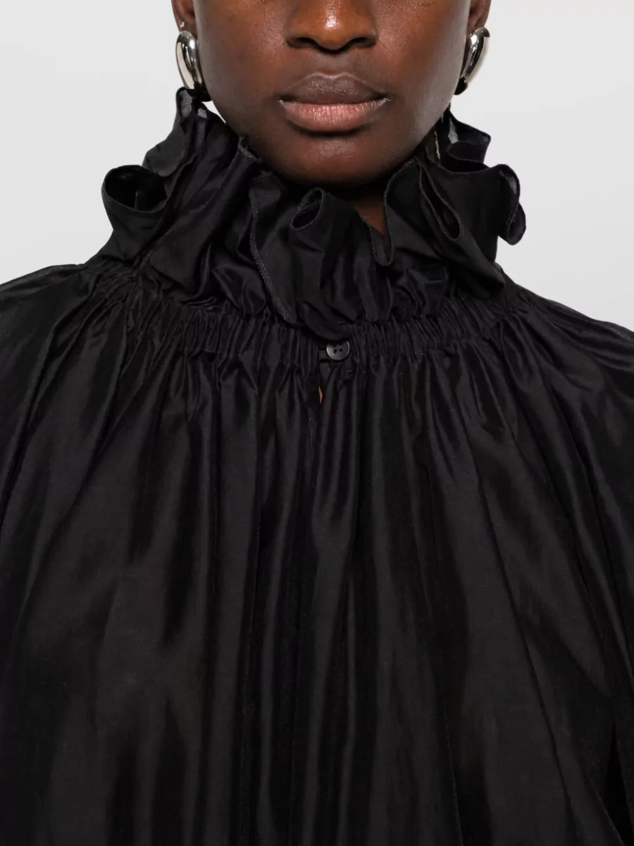 Thelatest Ruffled High Neck Oversized Blouse