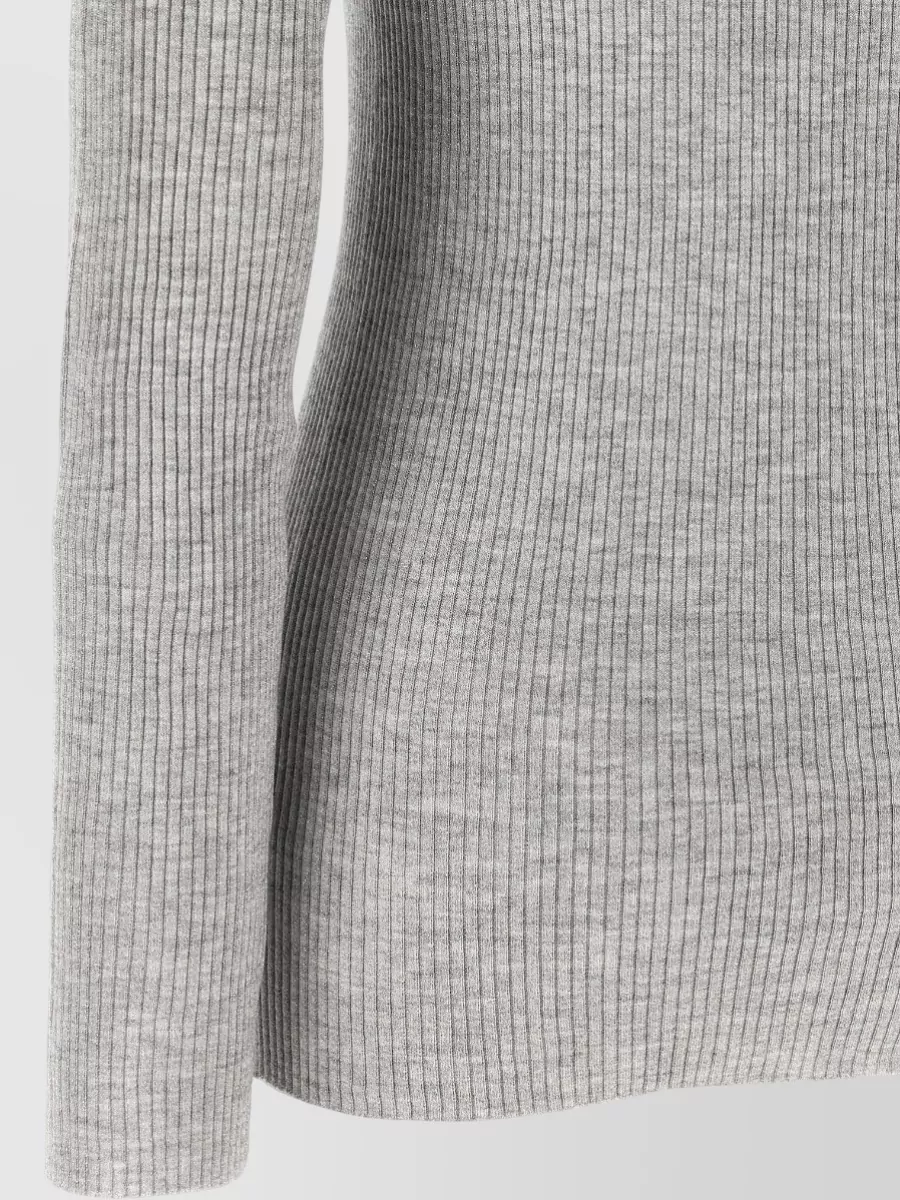 Brunello Cucinelli Ribbed Turtleneck Knit Sweater Long Sleeves