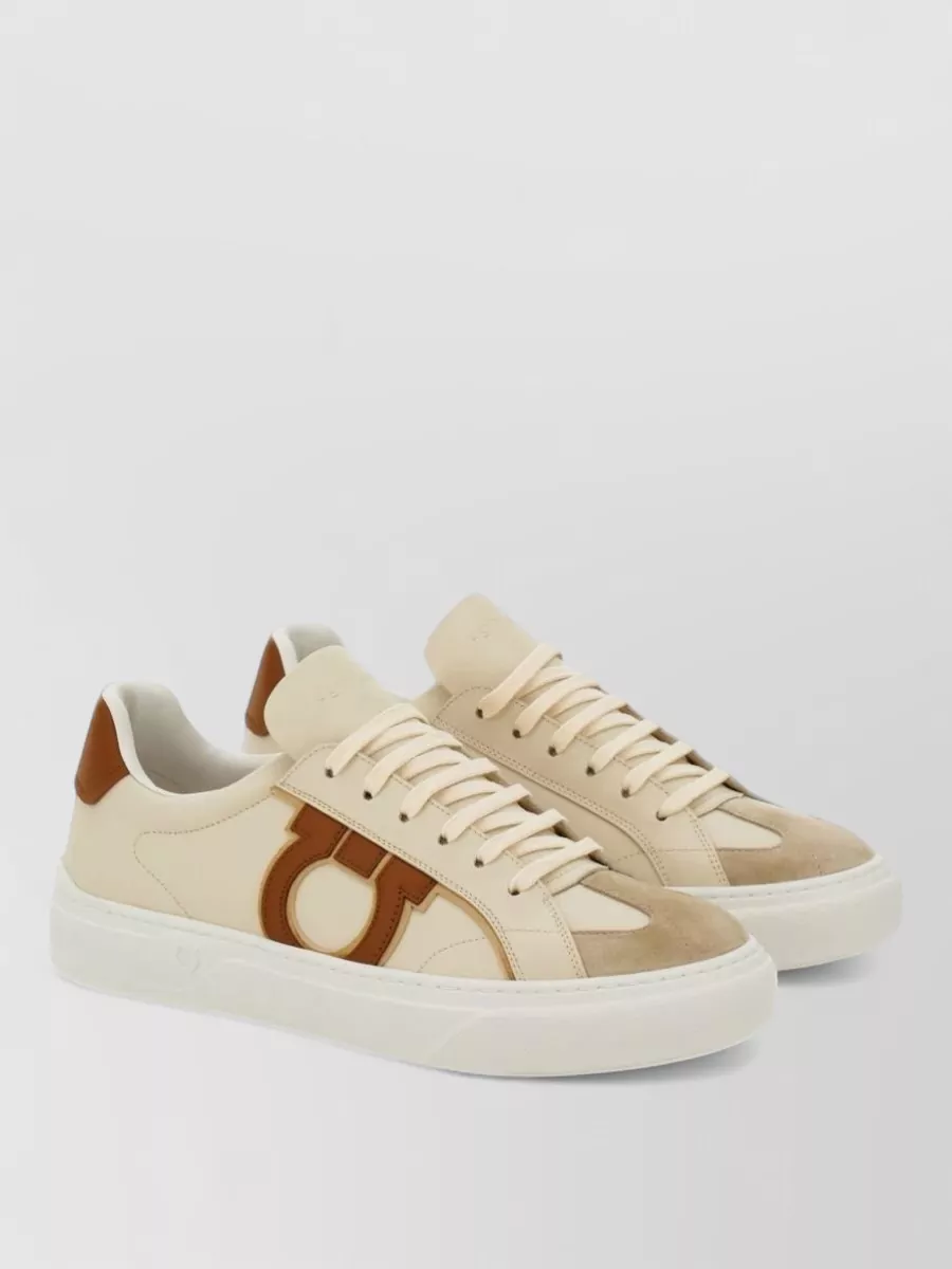 Ferragamo leather lace-up sneakers