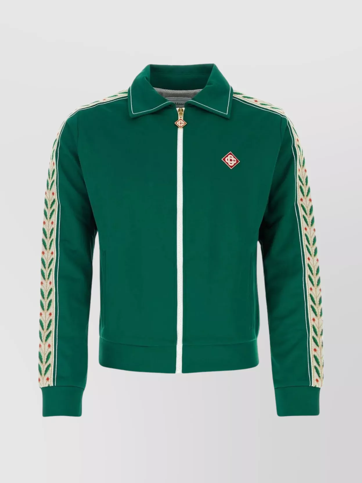 Shop Casablanca Laurel Embroidered Polyester Blend Sweatshirt