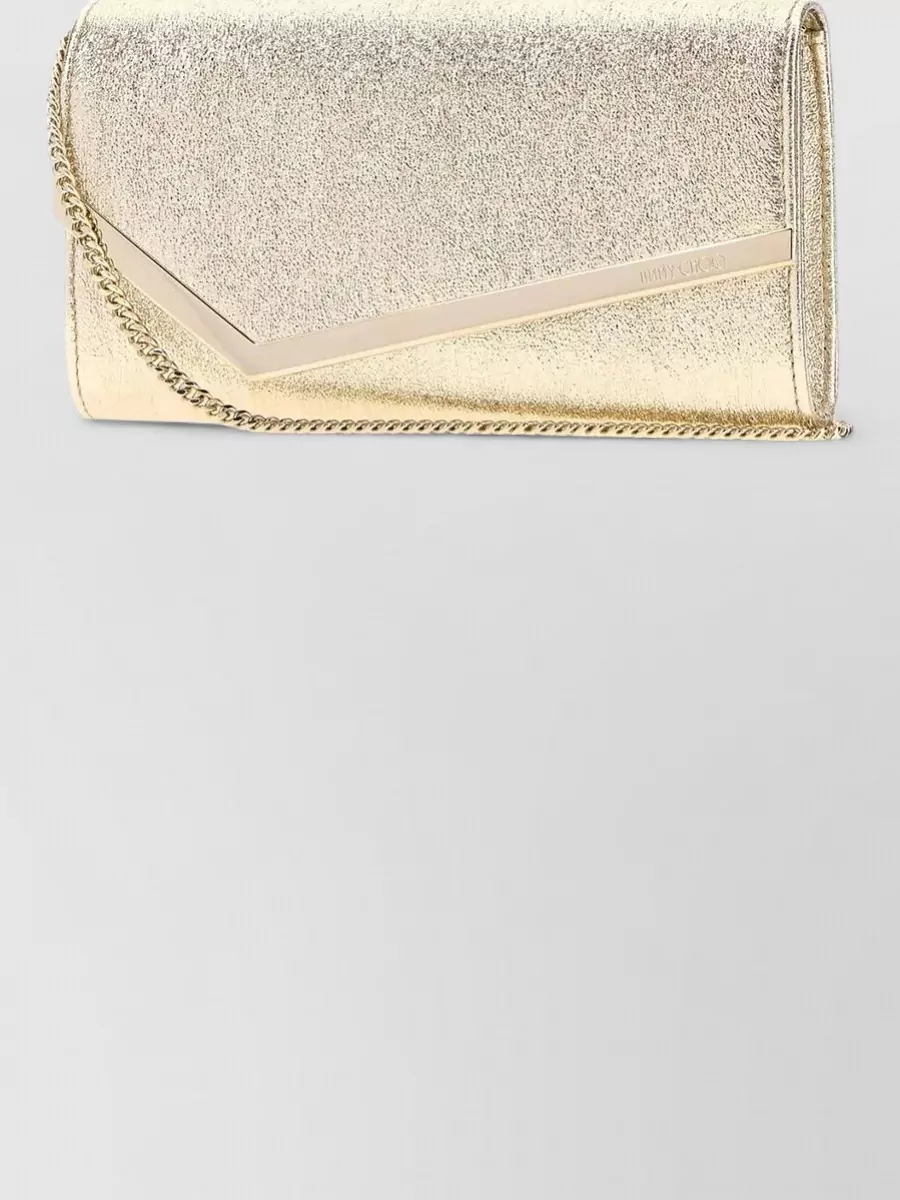 Jimmy Choo Emmie Lamb Leather Clutch Bag