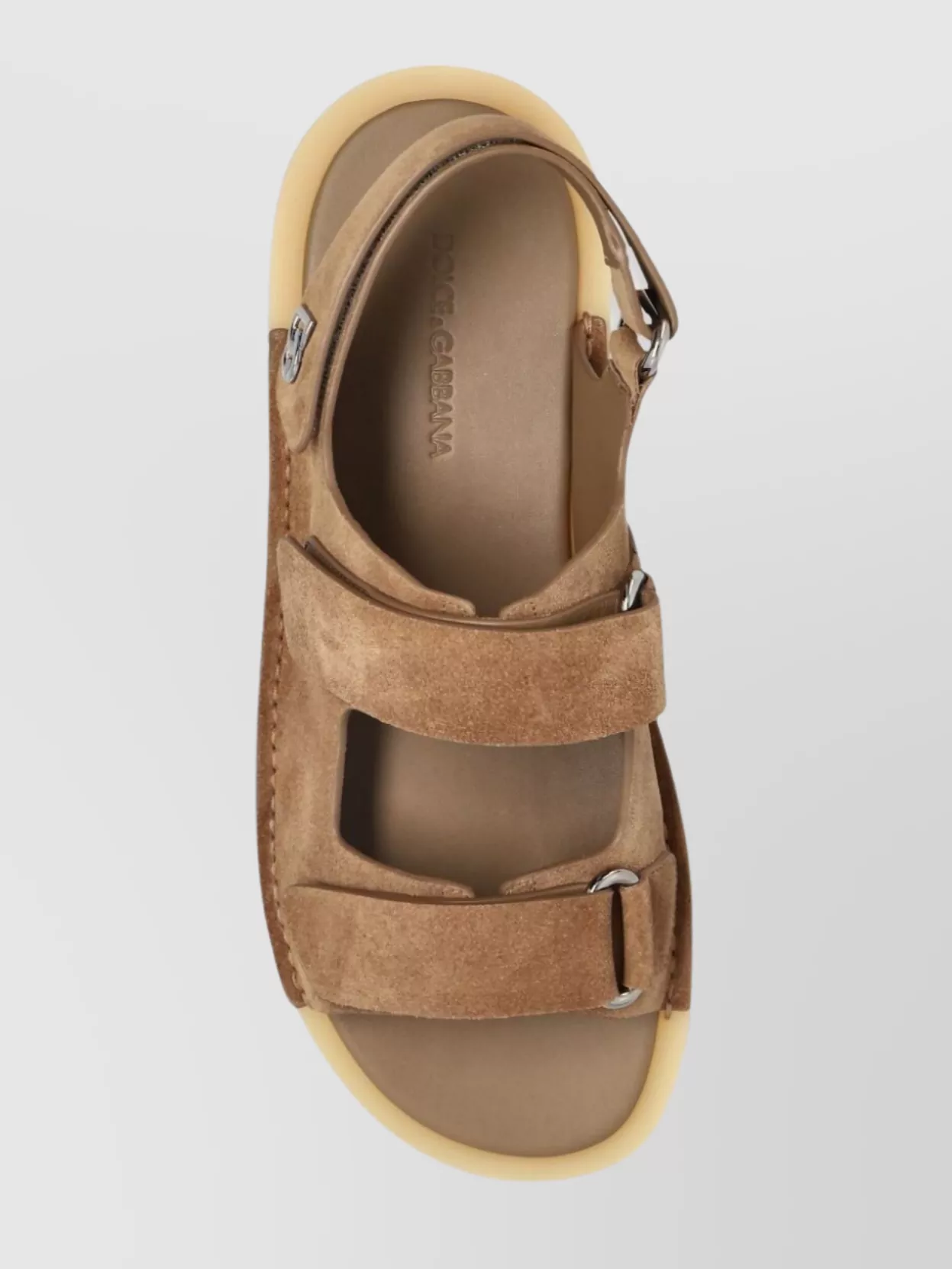 Dolce&Gabbana Flat Sole Touch-Strap Suede Sandals