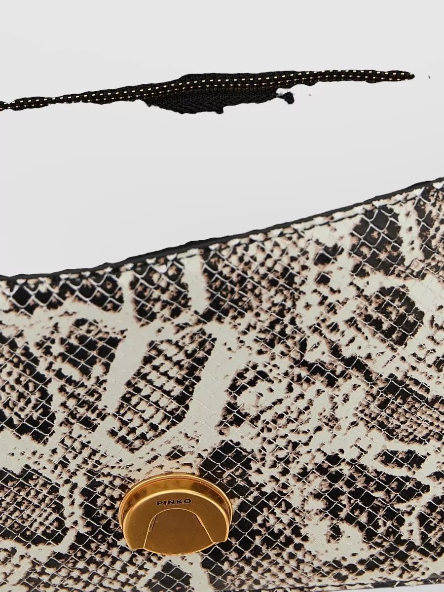 Pinko Love Bag One Mini Leather Python Print Shoulder Bag