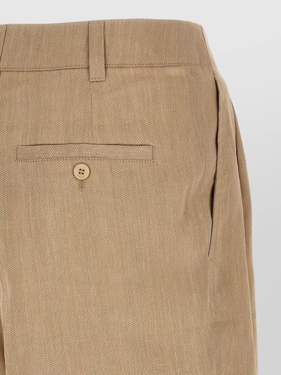 Jacquemus Textured Chevron Wide-Leg Mid-Rise Bermuda Shorts