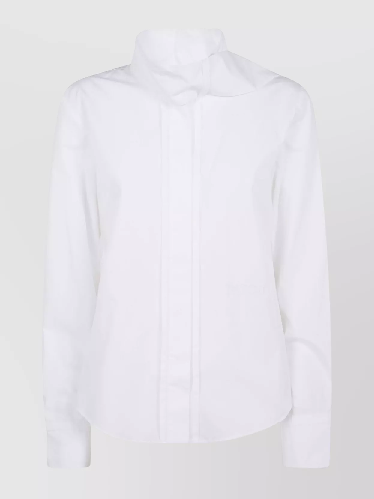Patou High Collar Blouse Front Tie