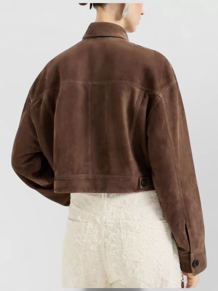 Brunello Cucinelli Leather Oversized Coat
