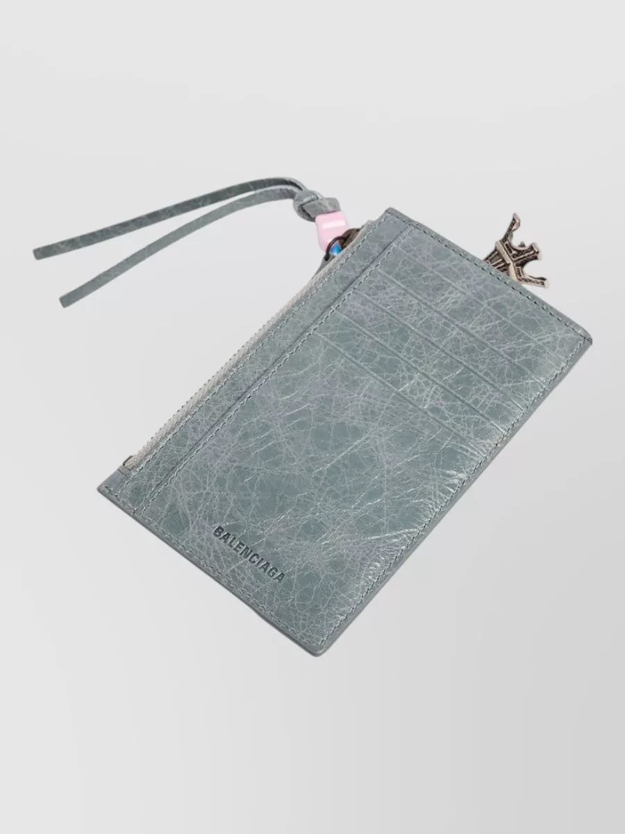 Balenciaga Leather Long Coin And Card Holder With Charms