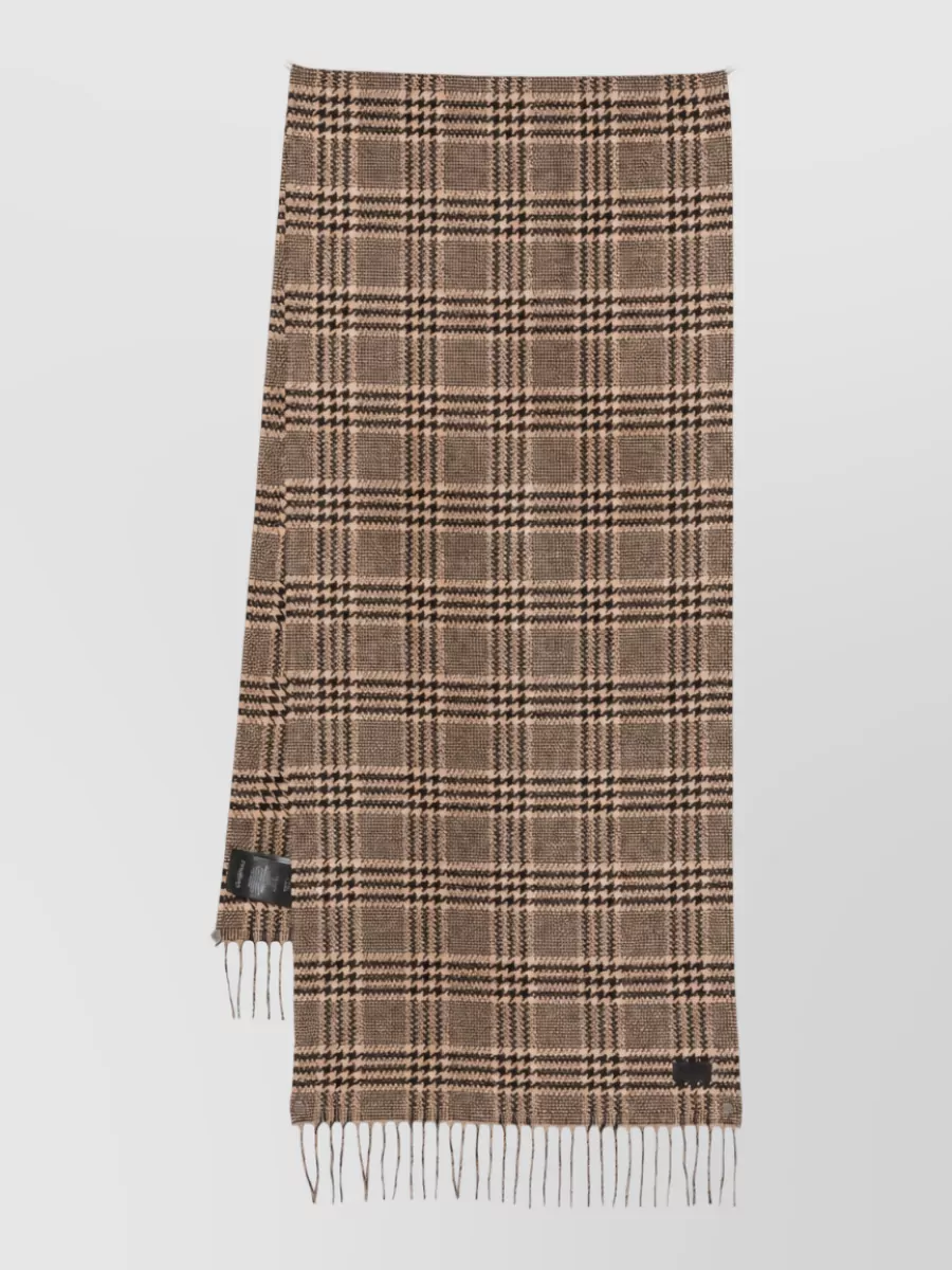 Saint Laurent Prince Of Wales Check Silk Scarf