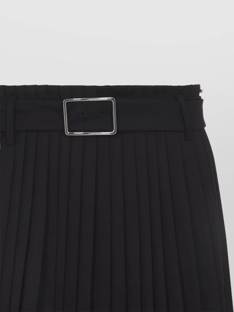Sportmax Wool Low-Rise Pleated Midi Skirt
