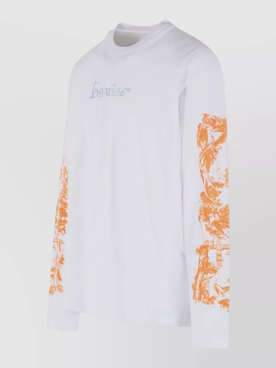 Off-White Cotton Printed T-Shirt