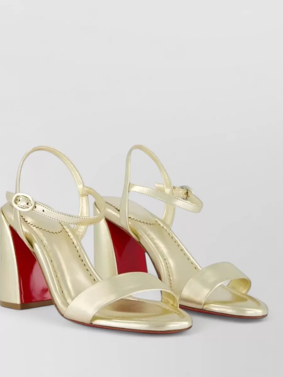 Christian Louboutin Leather Block Heel Sandals