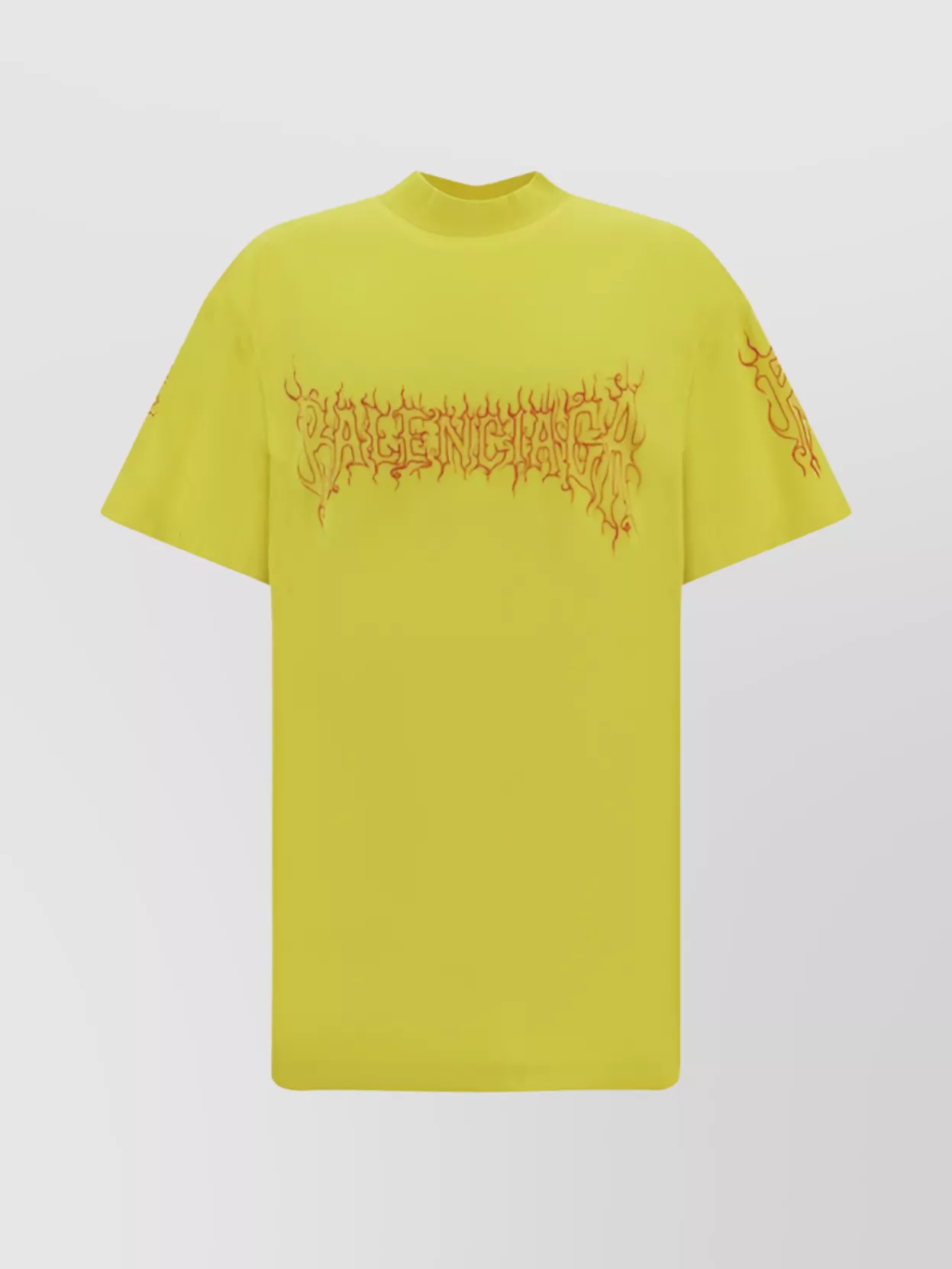 Balenciaga Oversize Graphic Print Cotton T-shirt In Yellow