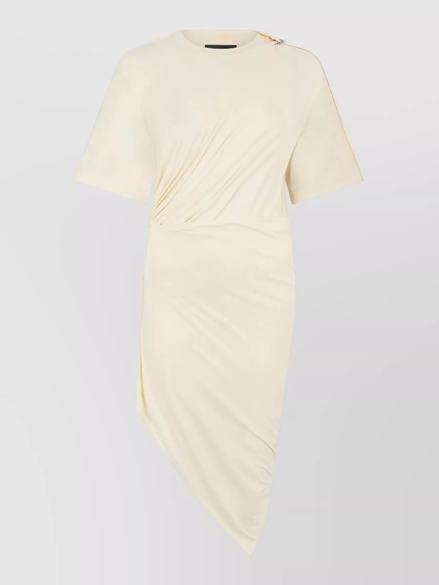 Mugler asymmetric short-sleeve midi dress