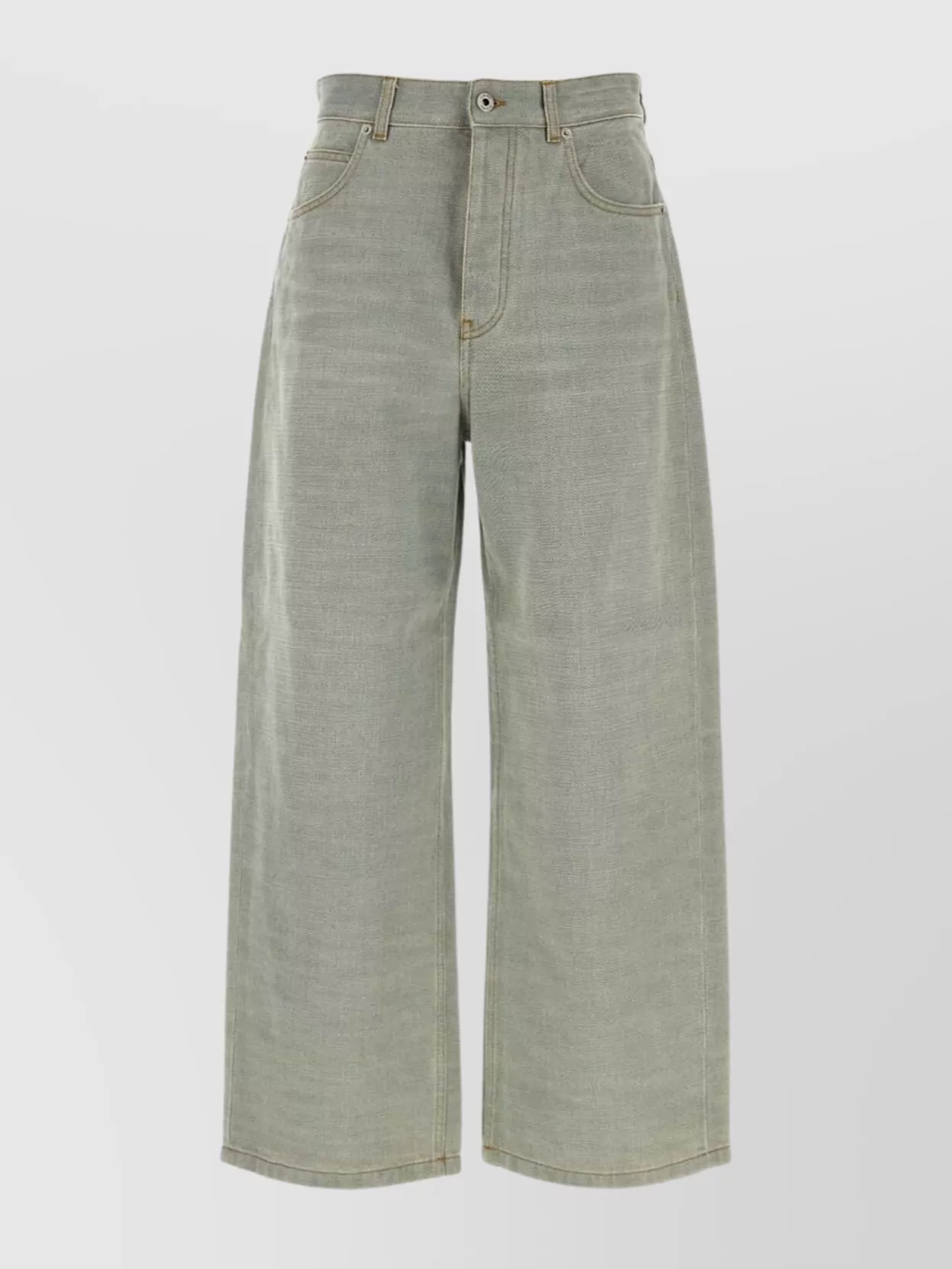 Loewe Relaxed Fit Wide Leg Denim Trousers In Green