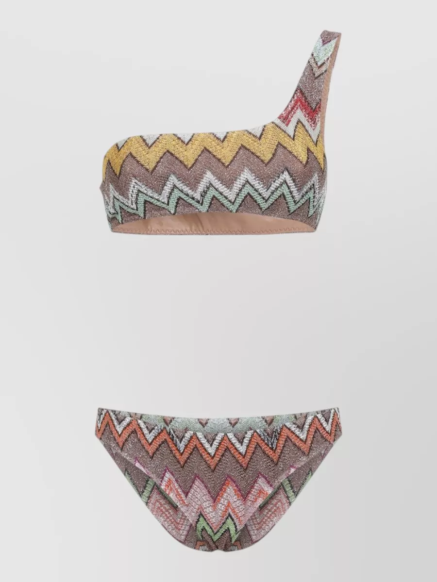 Missoni One-Shoulder Zigzag Bikini