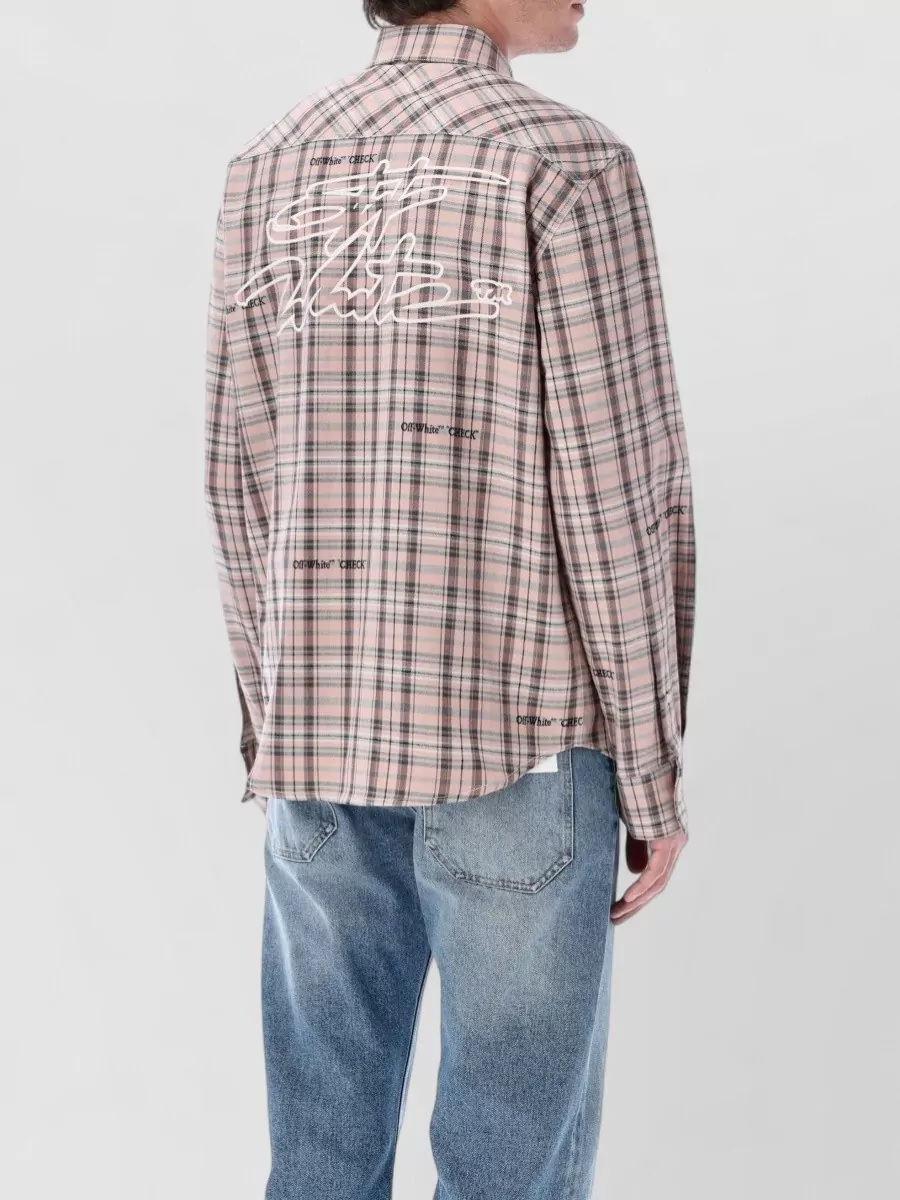 Off-White Checked Cotton Regular-Fit Shirt