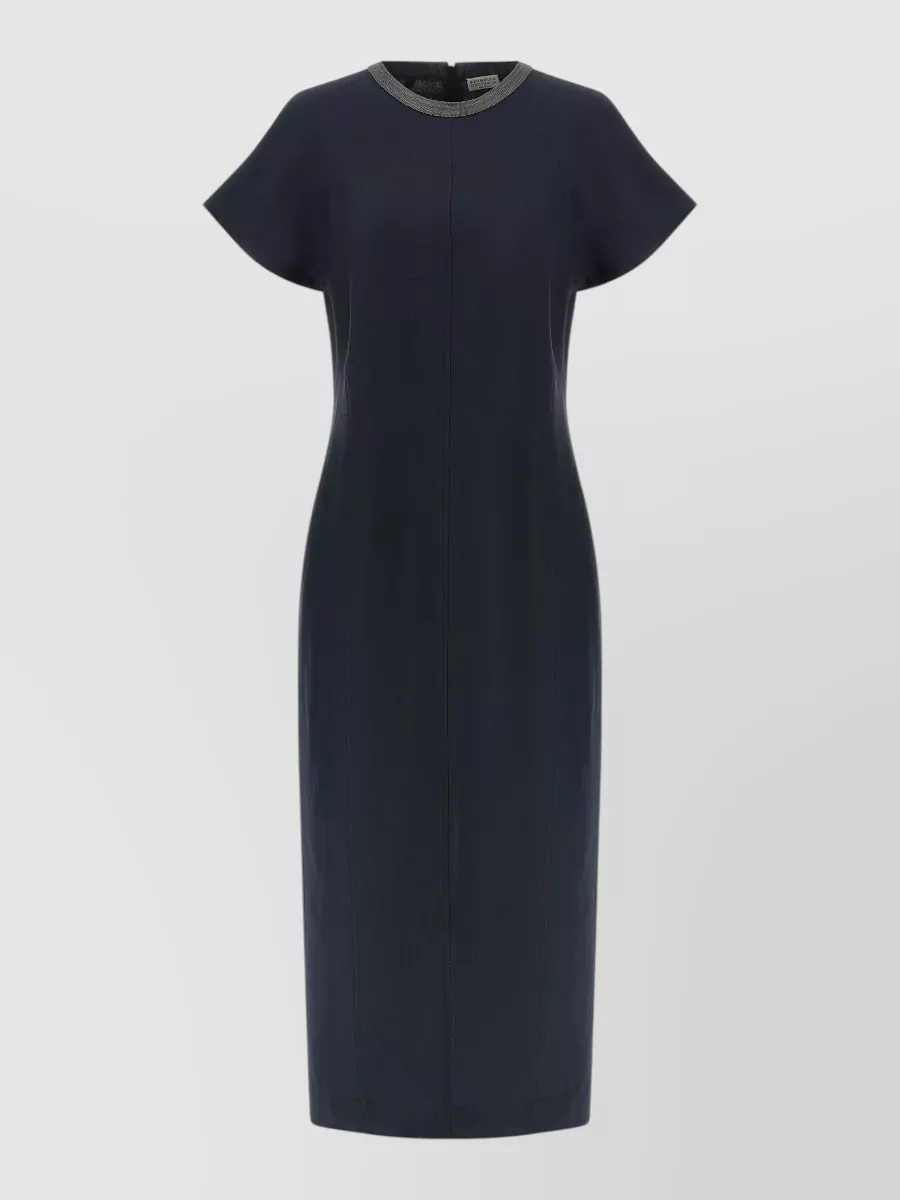 Brunello Cucinelli Precious Collar Midi Dress