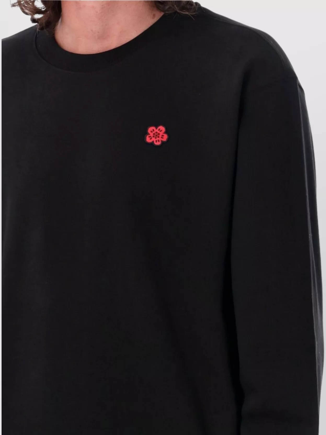 Kenzo Flower Crewneck With Ribbed Cuffs And Hem
