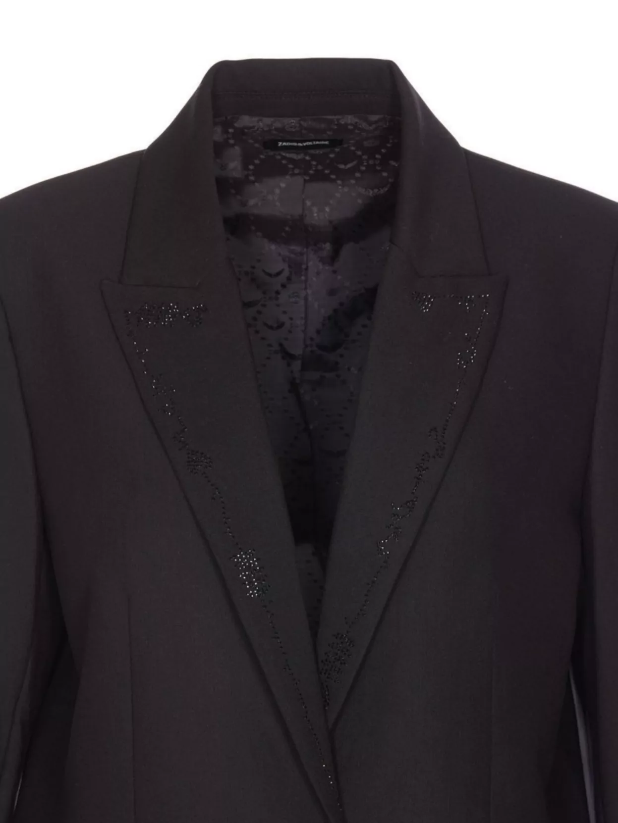 Zadig & Voltaire Embellished V-Neck Jacket With Strass Accents