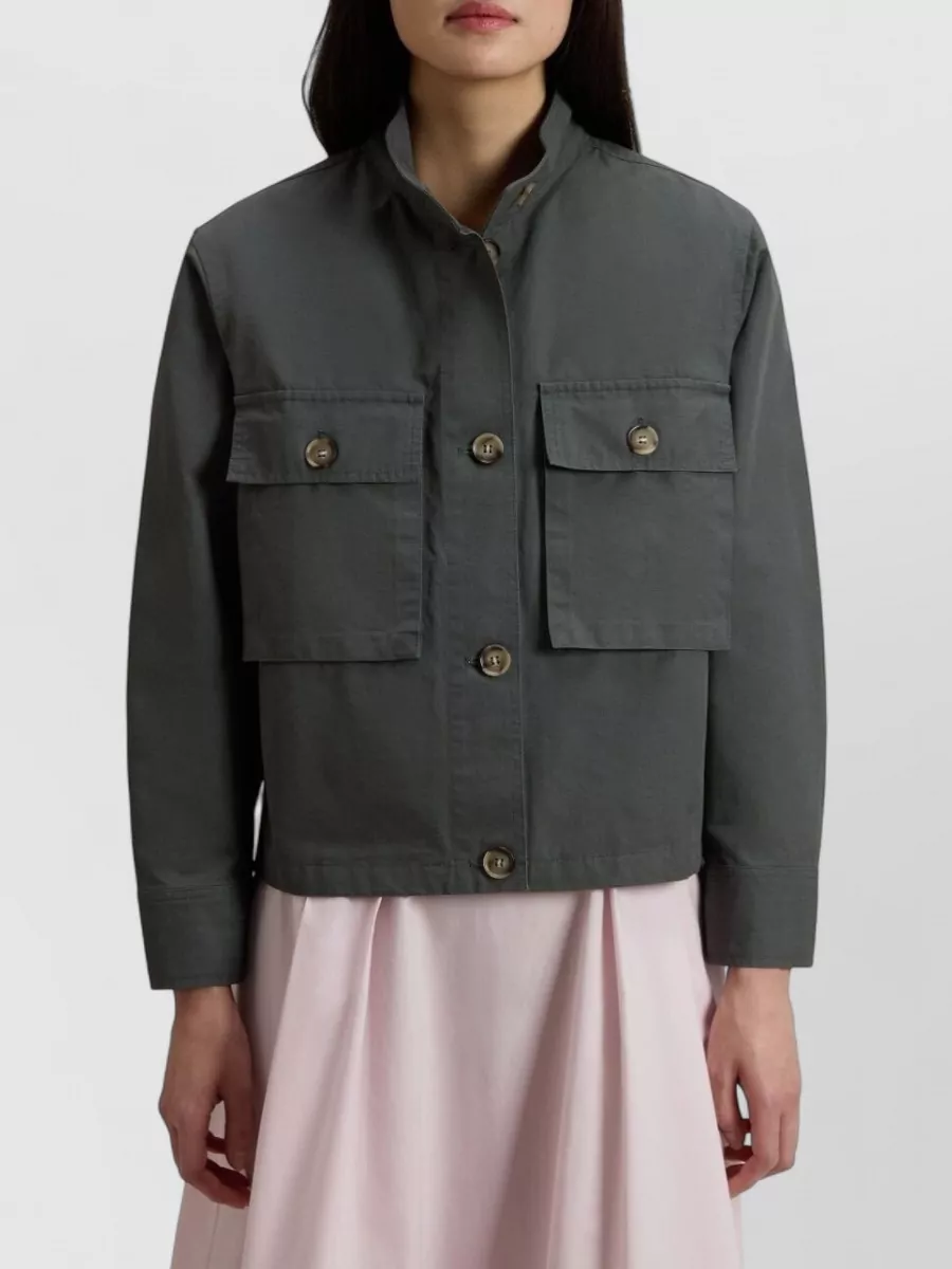 Woolrich Cotton Stand Collar Military Jacket