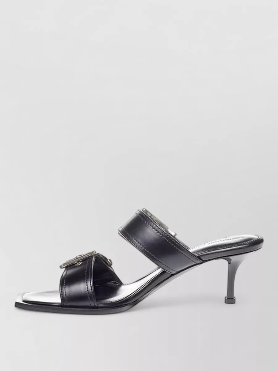 Alexander Mcqueen Leather Double Buckle Mules