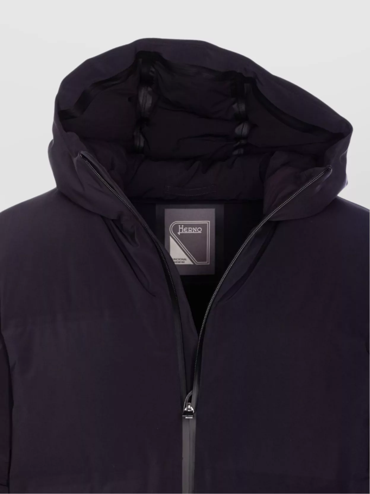 Herno New Impact Long Down Jacket With Hood In Blue
