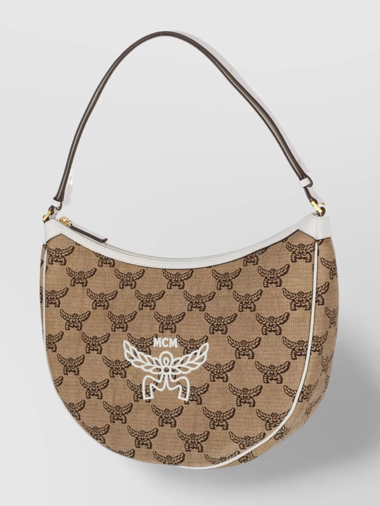 Mcm Monogram Strap Shoulder Bag Contrast Trim
