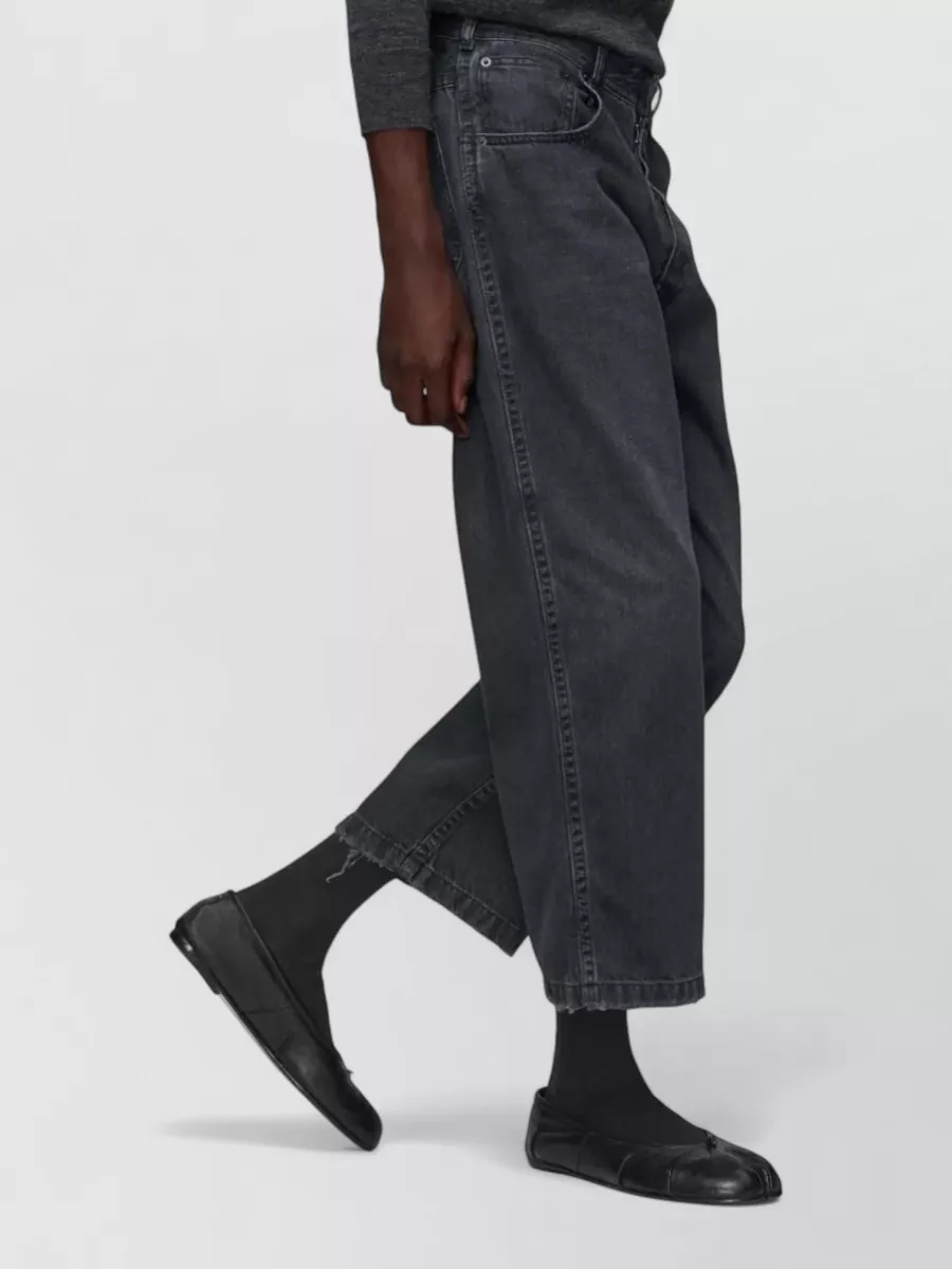 Maison Margiela Cropped Five Pocket Trousers Fringed Hem