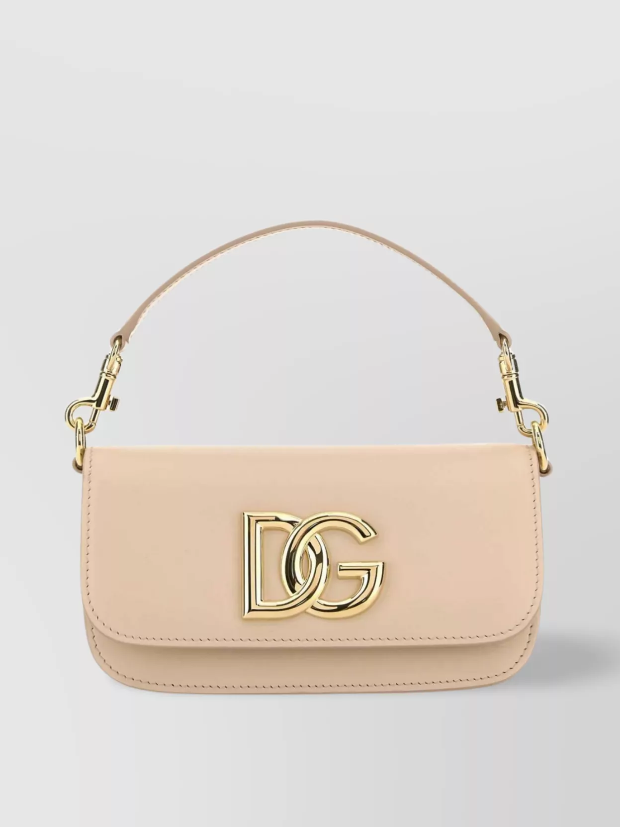 Shop Dolce & Gabbana Chain Strap Leather Shoulder Bag In Beige