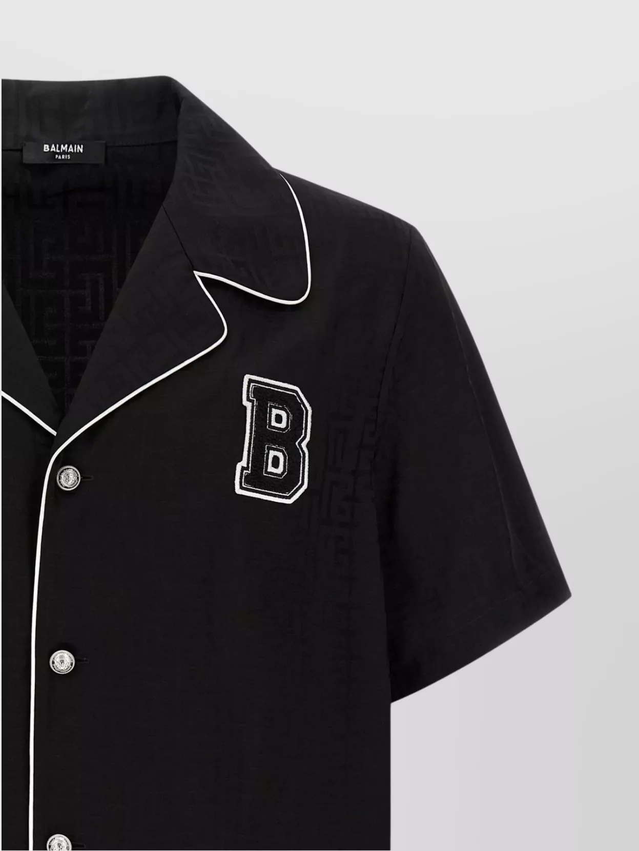 Balmain Varsity Style Shirt Featuring Contrast Piping